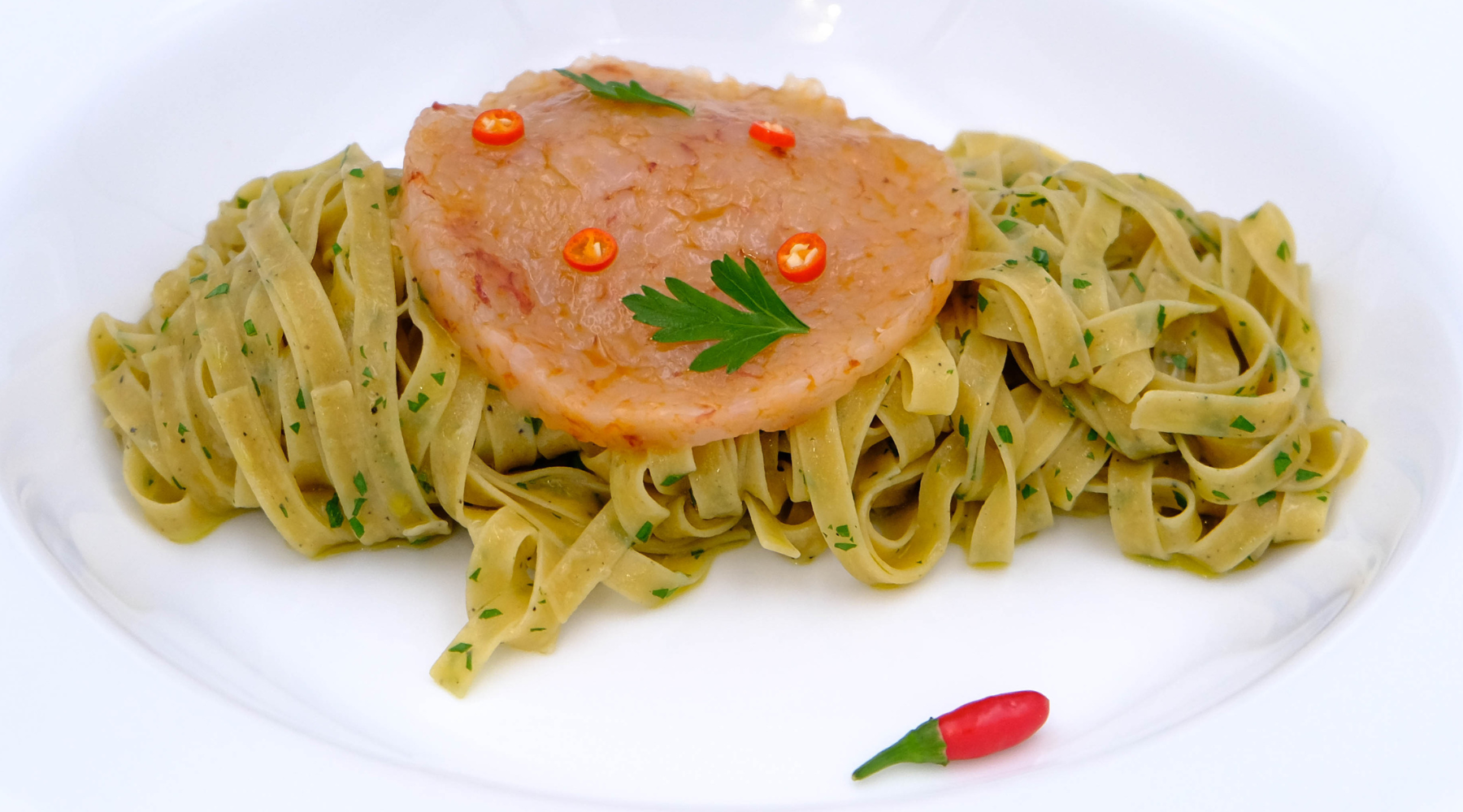 Truffle & Porcini Mushroom Tagliatelle & Shrimp Tartare